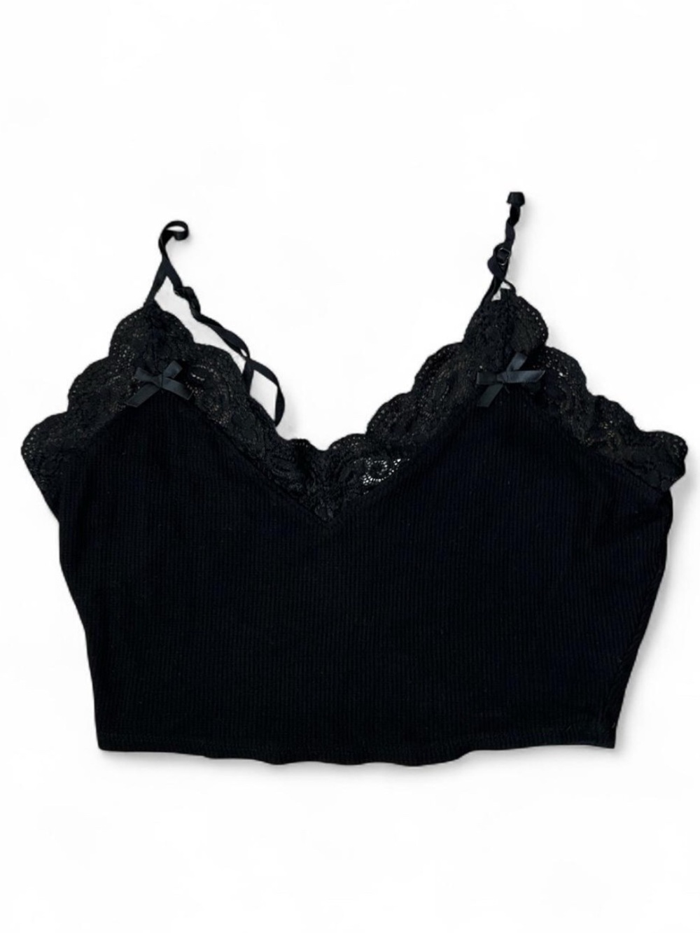 Black Lace Cami Crop Top
